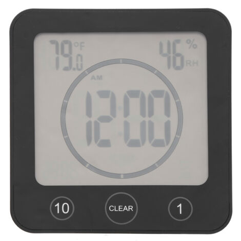 Wasserdichte Duschuhr fürs Badezimmer mit Countdown-Timer, Wecker, Thermometer und Hygrometer