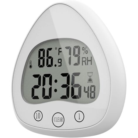 Wasserdichte elektronische Badezimmeruhr, Küchentimer mit Vakuumfunktion, modernes Design für Dusche und Küche, praktisch