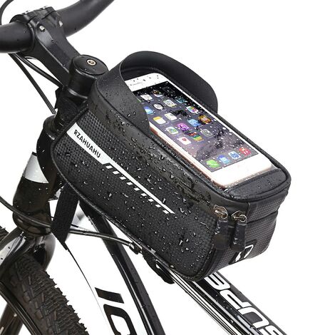 Wasserdichte Fahrrad-Handyhalterungstaschen, Vorderrahmen-Oberrohrtasche mit Touchscreen-Handyhalterung