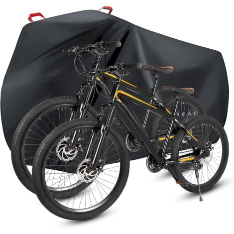 Wasserdichte Fahrradabdeckung für den Außenbereich, schützende Fahrradabdeckung für 1 oder 2 Fahrräder, 210D-Nylon-Fahrrad-Regenschutz mit Schlosslöchern, wasserdicht, staubdicht, Schnee, UV (XL)