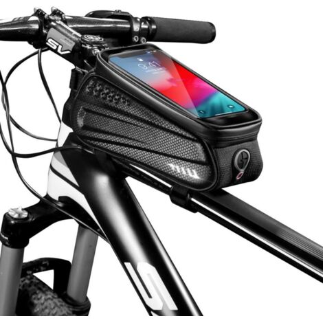 Wasserdichte Fahrradhandytasche, rahmenmontierte Handyhalterung, Hartschalen-Lenkerschutzhülle für Mountainbikes, Touchscreen-Smartphone-Hülle