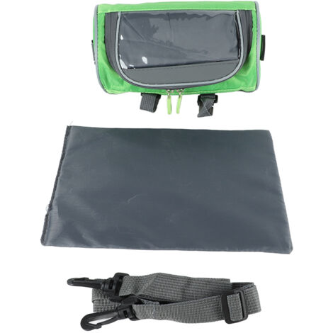 Wasserdichte Fahrradlenkertasche, Frontfach mit abnehmbarem Gurt für Handy und Navigationssystem