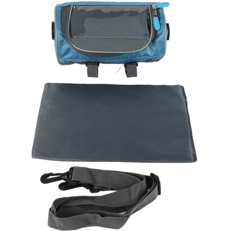 Wasserdichte Fahrradlenkertasche, Frontfach mit abnehmbarem Schultergurt für Handy und Navigationssystem