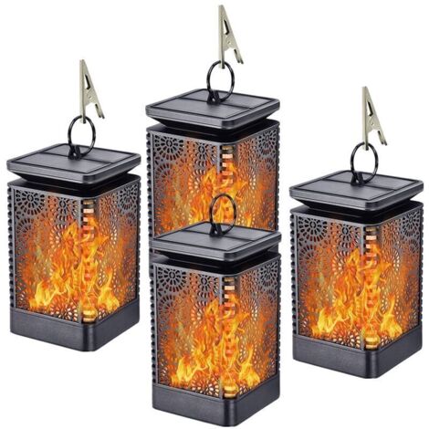 Wasserdichte, flackernde Flammenlaterne für den Außenbereich, Hängelaterne für Terrasse, Garten und Hinterhof, 2er-Pack