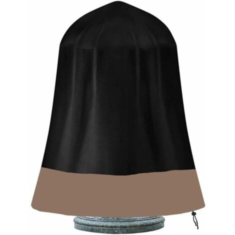 JALLERIA Wasserdichte Gartenbrunnenabdeckung mit Kordelzug für Vogeltränken und mehrstufige Brunnen, strapazierfähige 420D-Polyesterabdeckung (Kaffeespleiß)