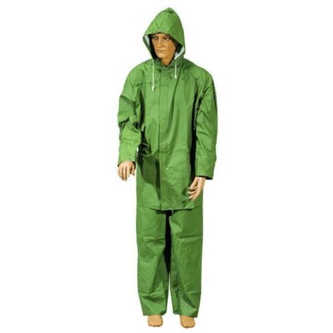 Wasserdichte Jacke/Hose, PVC-Leinen, Grün, Größe XXL