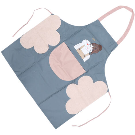 Wasserdichte Küchenschürze für Damen mit Tasche, ideal zum Backen und Grillen, gemustertes Design