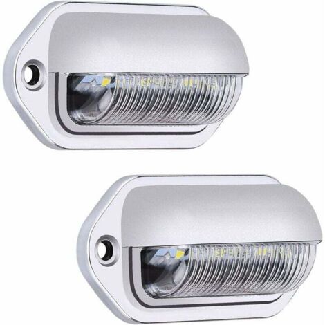 wasserdichte LED-Kennzeichenleuchten, 6 SMD-LED-Rückleuchten, Kennzeichenbeleuchtung für 12V/24V LKW, Transporter, Anhänger, PKW, Wohnwagen, Silber