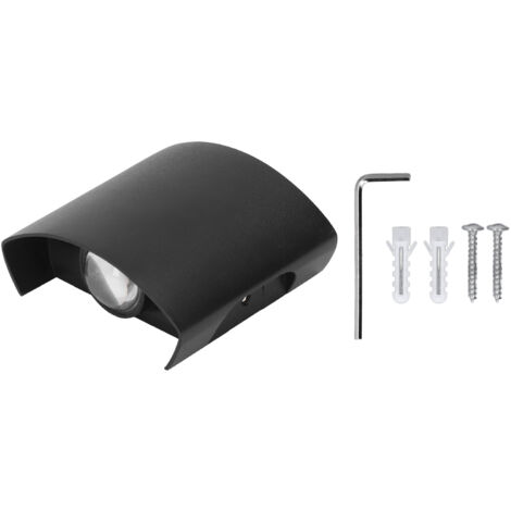 Wasserdichte LED-Wandleuchte, schwarze Aluminiumlegierung, für den Außenbereich, 110–265 V, warmweißes Licht