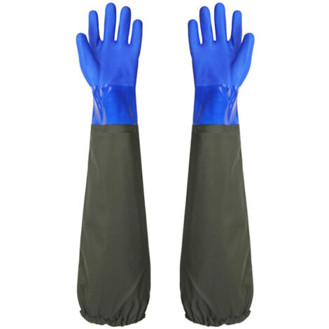Wasserdichte, mattierte Gummihandschuhe (68,5 cm), beflocktes Futter, elastische Bündchen – für Teichreinigung, chemische Industrie, Landwirtschaft, Angeln und Bauwesen