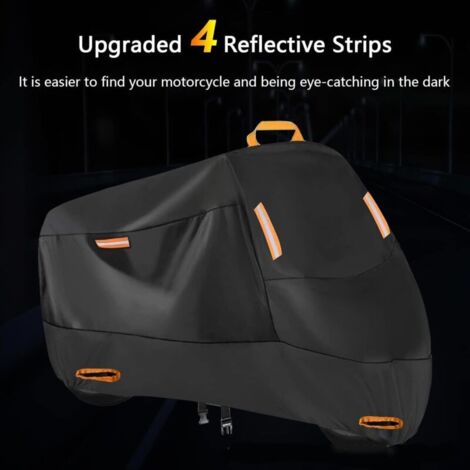 Wasserdichte Motorradabdeckung aus 210D Oxford-Gewebe – XXL-Maße 245 x 105 x 125 cm – Schutz vor Sonne und Staub – Diebstahlsicherung