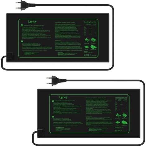 ZVD Wasserdichte Pflanzenheizmatte – beschleunigt die Samenkeimung – für Gewächshaus, Reptilien, Amphibien – 21/30 Watt – ein Set mit zwei Stück (21 W)