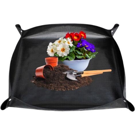 Wasserdichte Pflanzmatte, 100 x 100 cm, schwarz, aus PE-Material, faltbar