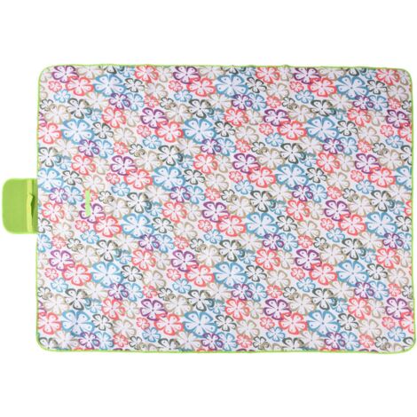 Wasserdichte Picknickdecke 145 x 200 cm, große Größe, sandabweisend für Camping, Reisen und Strand – Blumenmuster