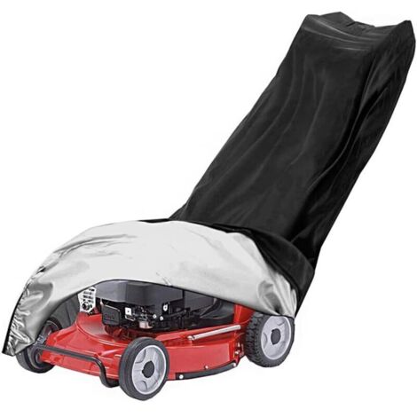 Wasserdichte Rasenmäherabdeckung mit Kordelzug, winddicht, staubdicht, UV-beständig, 210D Oxford-Gewebe, Abdeckung für handgeführte Rasenmäher (193 x 64 x 112 cm)