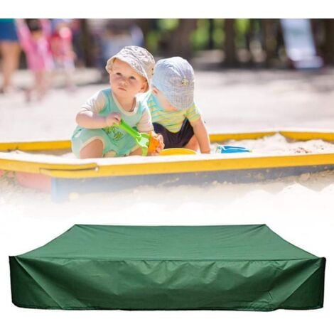 L&H-CFCAHL Wasserdichte Sandkastenabdeckung 150 x 150 x 20 cm – Strapazierfähiges 210D Oxford-Gewebe – Regen- und Staubschutz für den Kindergarten – Grün