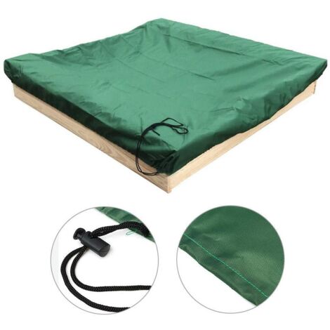 Wasserdichte Sandkastenabdeckung 180 x 180 x 20 cm – Strapazierfähiges 210D Oxford-Gewebe – Regen- und Staubschutz für den Kindergarten – Grün