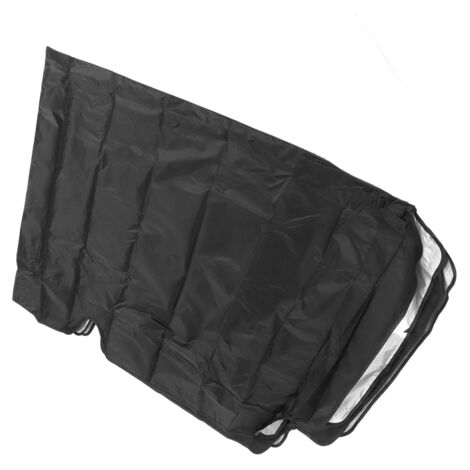 Wasserdichte Schaukelabdeckung, Sonnenschutz für Garten, Terrasse, schwarz, 3-Sitzer, 190 x 132 x 15 cm