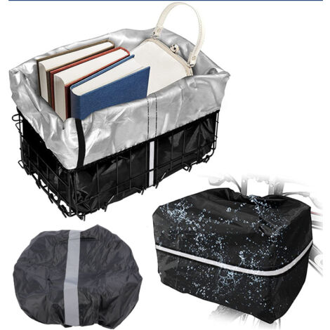 Wasserdichte Schutzhülle für Fahrradkorb – Schützende Frontabdeckung – Wasserdichte Hülle für Reisetasche und Outdoor-Aufbewahrung – 210D Oxford-Gewebe – 42 x 33 x 25 cm