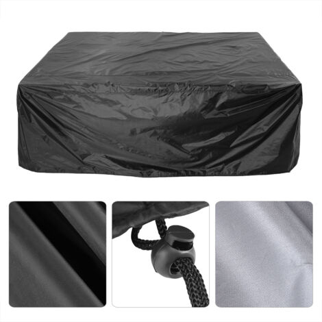 Wasserdichte Schutzhülle für Gartenmöbel und Lounge-Sets aus PU-Polyester mit winddichtem Spannsystem, 200 x 160 x 70 cm, Schwarz