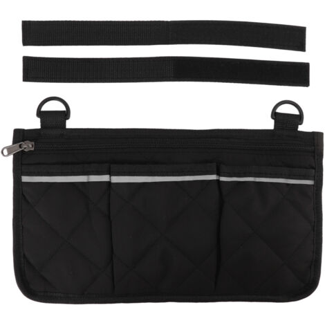 Wasserdichte Seitentasche für Rollstuhlfahrer, Mehrfachtaschen-Design aus schwarzem Polyester für Outdoor-Aktivitäten und Reisen