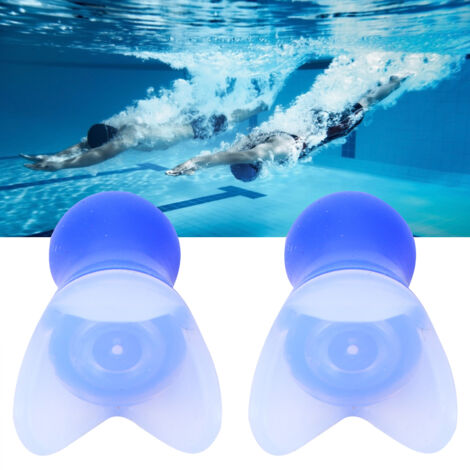Wasserdichte Silikon-Ohrstöpsel zum Schwimmen – 2er-Pack Diebstahlsichere Ohrstöpsel mit schwarzem Aluminium-Aufbewahrungsetui