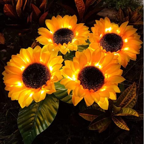 wasserdichte Solar-Sonnenblumenleuchten für den Außenbereich für Garten und Einfahrt P