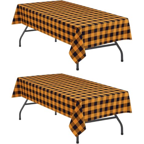 Wasserdichte Tischdecke im Büffelkaromuster, 2er-Pack, 90 x 150 cm