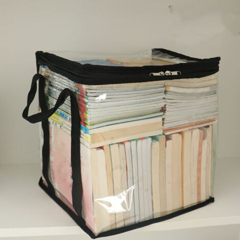 Wasserdichte, transparente PVC-Aufbewahrungstasche für Bücher – Großes Fassungsvermögen (30 x 25 x 30 cm) mit multifunktionalem Reißverschluss