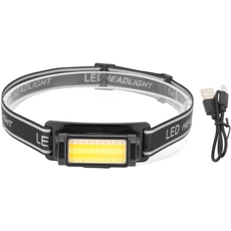 Wasserdichte und vielseitige, per USB aufladbare Stirnlampe mit verstellbarem Kopfband zum Nachtangeln und Radfahren.