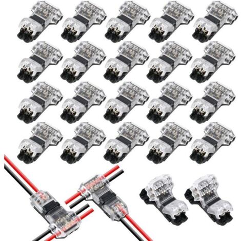 Wasserdichter 2-poliger T-Stecker 20/22 AWG für Kfz-Verkabelung und LED-Beleuchtung