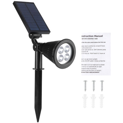 Wasserdichter 4-LED-Solar-Fluter für Garten und Außenbeleuchtung von Rasen und Hof