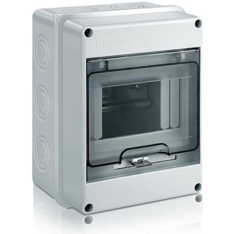 Wasserdichter Außenverteilerkasten, IP65 Aufputz-Verteilerkasten mit Klemmen, ABS-Kunststoffoberfläche für den Außenbereich, (5 MODULE)