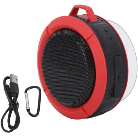 Wasserdichter Bluetooth-Lautsprecher (IP65) mit Saugnapf, 500 mAh, tragbar für Bad und Outdoor-Aktivitäten, Farbe: Rot