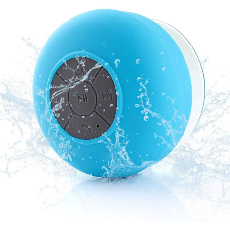 Wasserdichter Bluetooth-Lautsprecher mit Saugnapf für das Badezimmer, tragbar (blau)
