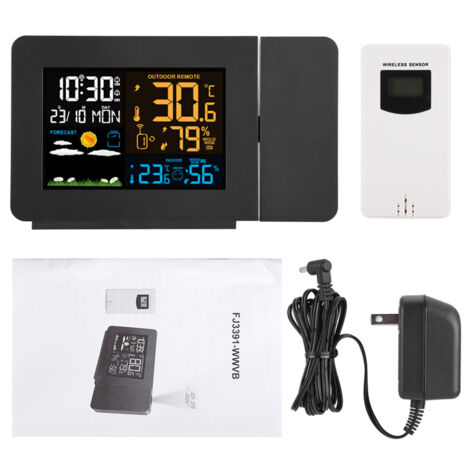 Wasserdichter digitaler Wecker mit Wettervorhersage, Temperaturanzeige und 110-V-US-Stecker