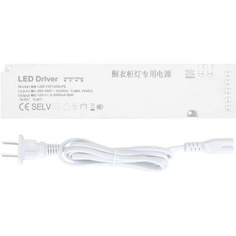 Wasserdichter LED-Transformator mit mehreren Schnittstellen für 220-V-Schrankbeleuchtung, weiß