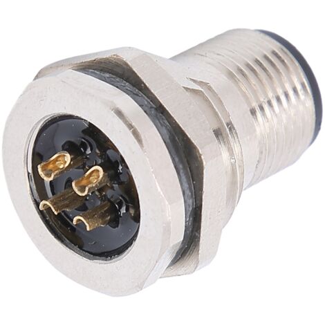 Wasserdichter M12FP4-Einbaustecker – 4-poliger elektrischer Stecker