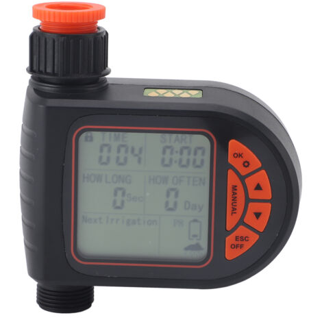 Wasserdichter, programmierbarer Bewässerungstimer mit LCD-Display und Regensensor, G3/4- bis G1/2-Gewinde