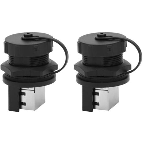 Wasserdichter RJ45-Stecker, 2er-Pack, Kat. 5 und Kat. 6, Ethernet-LAN-Netzwerkadapter mit Staubschutzkappe