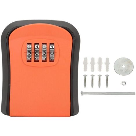 Wasserdichter Schlüsseltresor mit Zahlenschloss, rostfrei, verschleißfest, vielseitig einsetzbar, sicherer, stoßfester Schlüsseltresor zur Wandmontage für die Garage (Orange) A