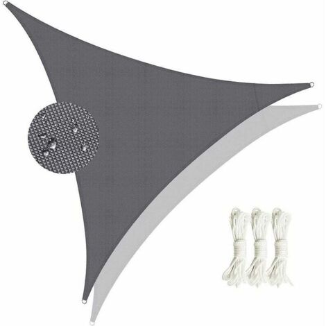Wasserdichtes dreieckiges Sonnensegel, 95 % UV-Schutz, reißfestes Sonnensegel, für Terrasse, Balkon, Garten, Pergola (Dreieck 3 x 3 x 3 m)