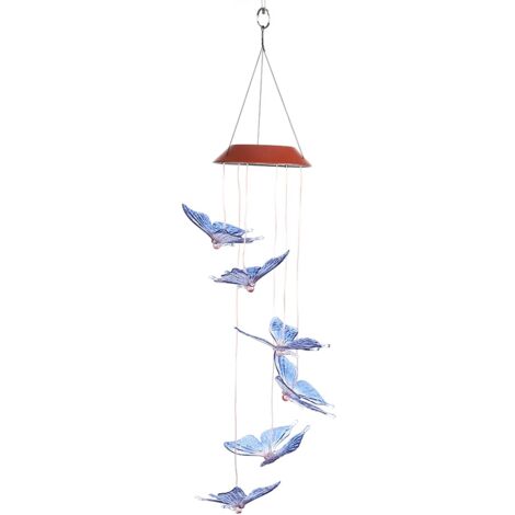Wasserdichtes LED-Solar-Schmetterlings-Windspiel für den Garten, farbenfrohe Dekorationsbeleuchtung