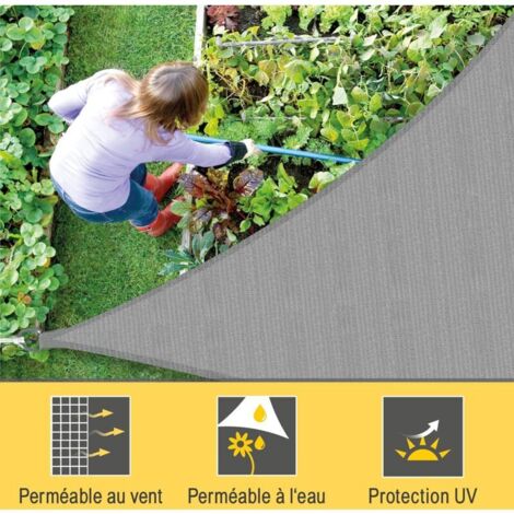 Wasserdichtes Sonnensegel für Garten, Terrasse und Pool – rechtwinklig, UV-beständig, grau, 3 x 4 x 5 m