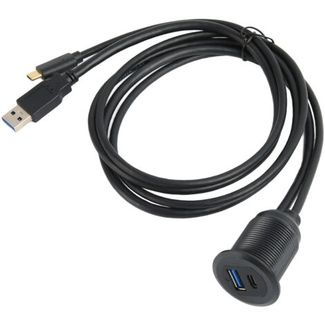 Wasserdichtes USB 3.0-zu-Typ-C-3.1-Kabel mit LED-Anzeigen für Armaturenbrett und Plug-and-Play-Datenübertragung