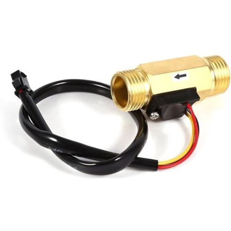 Wasserdurchflussschalter – 1 Stück neuer G1/2 Zoll Kupfer-Hall-Effekt-Flüssigkeitswasser-Durchflusssensorschalter Durchflussmesser 1–30 l/min, hohe Qualität