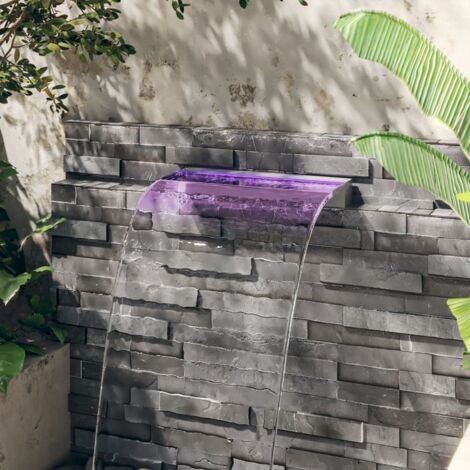 Wasserfall-Element mit RGB LEDs Edelstahl 60 cm