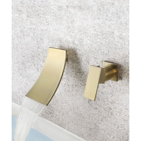 KROOS® Wasserfall UP-Wand-Waschtischarmatur Vergoldet gebürstet - Santa Maria