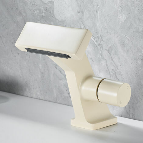 Wasserfall Wasserhahn Bad Modern Waschtischarmatur Mischbatterie Waschbecken Armaturen Badarmatur Weiß