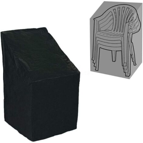 Wasserfeste, stapelbare Stuhlhülle aus 210D Oxford-Gewebe für Gartenmöbel (1, M: 65 x 65 x 120 (80) cm)